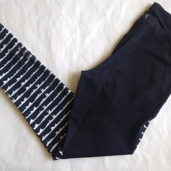 Under Armour Mirror Print Studio Lux Moisture Wicking Leggings Tights Black L - Picture 1 of 5